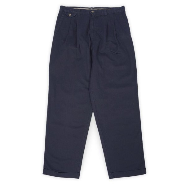 画像1: 90's DOCKERS 2タック チノトラウザー "W32 L30 / DARK NAVY" (1)