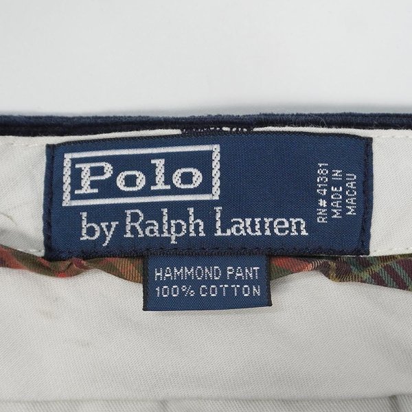 画像3: 90's Polo Ralph Lauren 2タック コーデュロイトラウザー "HAMOND PANT / NAVY" (3)