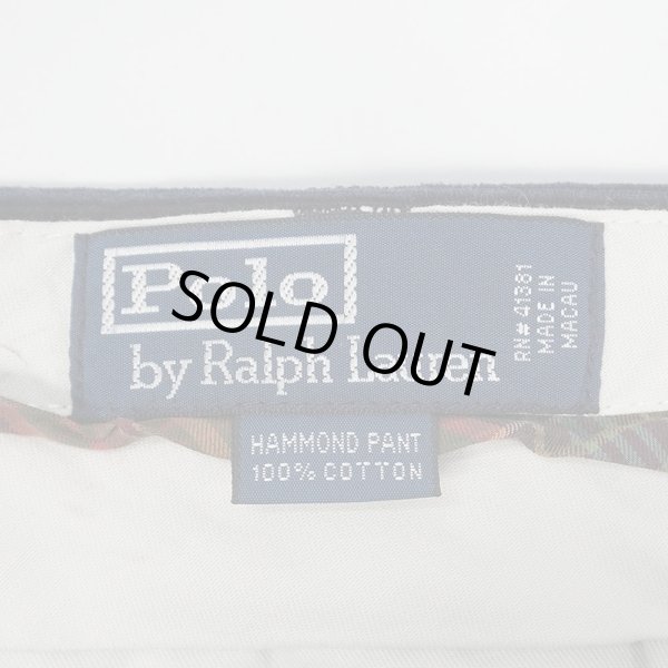 画像3: 90's Polo Ralph Lauren 2タック コーデュロイトラウザー "HAMOND PANT / NAVY" (3)