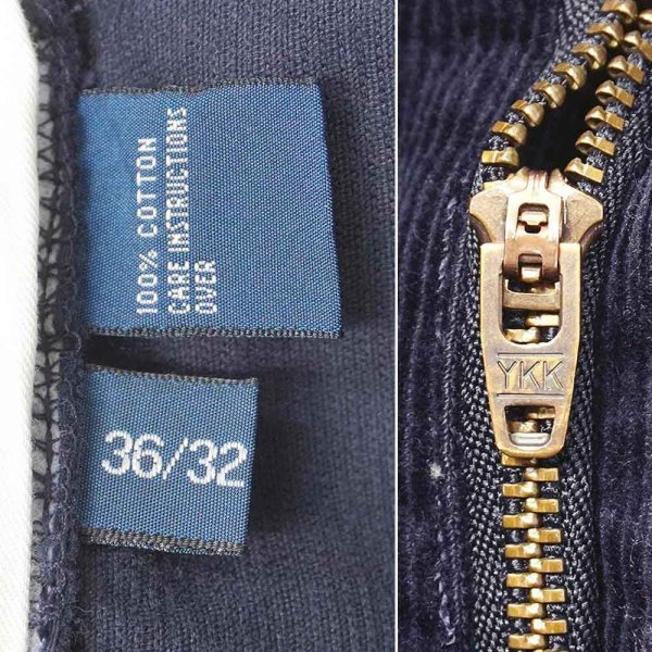 画像4: 90's Polo Ralph Lauren 2タック コーデュロイトラウザー "HAMOND PANT / NAVY" (4)