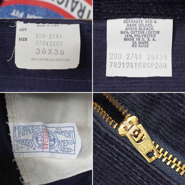 画像5: 80's Lee 200-2741 コーデュロイパンツ "DEADSTOCK / MADE IN USA / NAVY" (5)