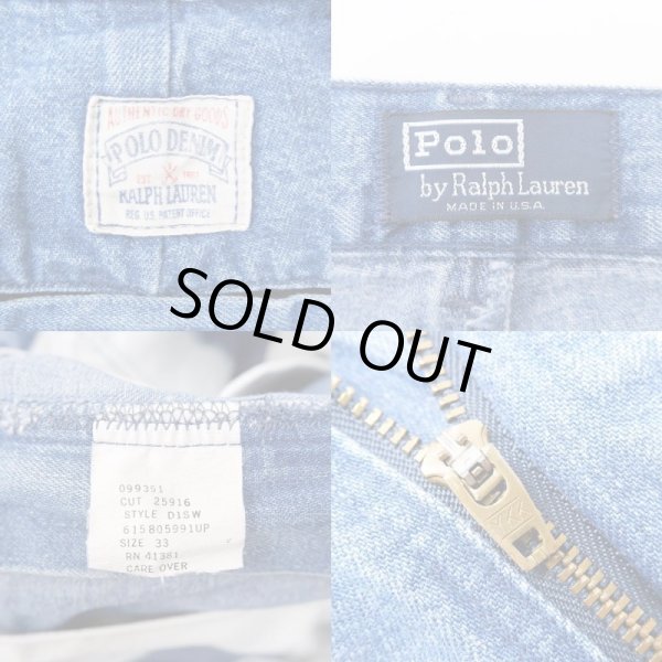 画像3: 90's Polo Ralph Lauren 2タック デニムショーツ "MADE IN USA / POLO DENIM" (3)