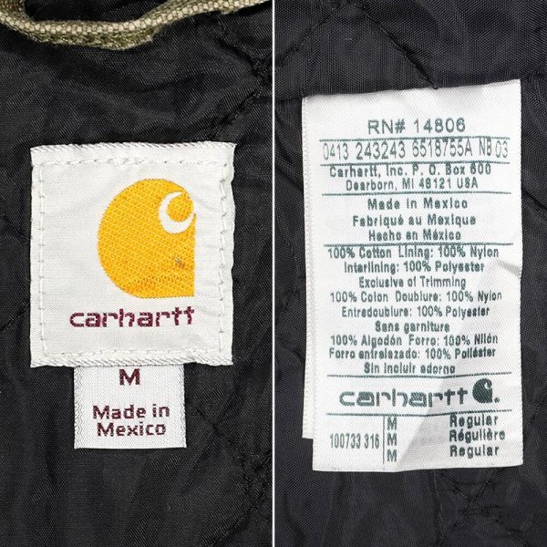 画像3: 00's Carhartt キルティングライナー ダックフーディージャケット (3)