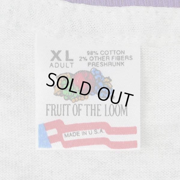 画像2: 90's Fruit of the loom フェイクレイヤードTシャツ "DEADSTOCK / OATMEAL × PURPLE" (2)