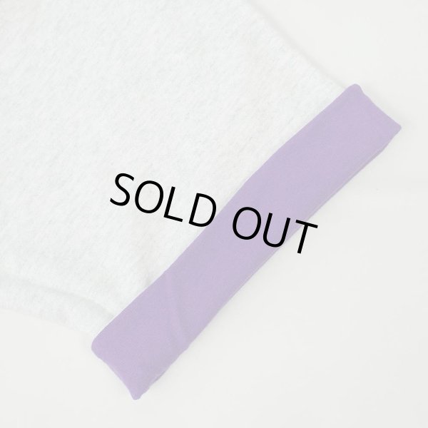 画像4: 90's Fruit of the loom フェイクレイヤードTシャツ "DEADSTOCK / OATMEAL × PURPLE" (4)