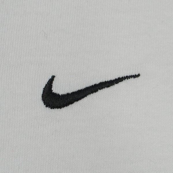 画像2: 00's NIKE スウォッシュロゴ刺繍 Tシャツ "WHITE" (2)