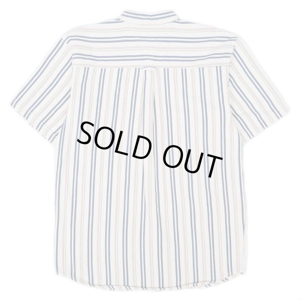 画像2: 90's CACTUS S/S マルチストライプ柄 バンドカラーシャツ (2)