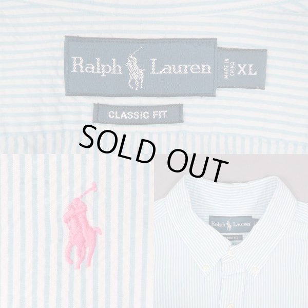 画像3: 90's Polo Ralph Lauren S/S ストライプ柄 ボタンダウンシャツ "Seersucker / BLUE" (3)