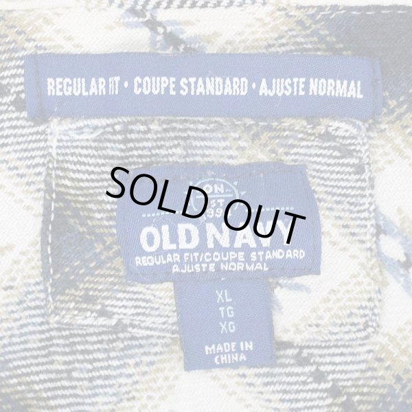 画像2: 00's OLD NAVY オンブレチェック柄 ヘビーネルシャツ (2)