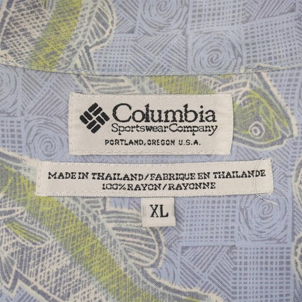 画像2: Early 00's Columbia 総柄 S/S オープンカラーレーヨンシャツ (2)