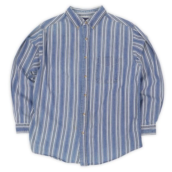 画像1: 90's BASIC EDITIONS シャンブレー ボタンダウンシャツ (1)