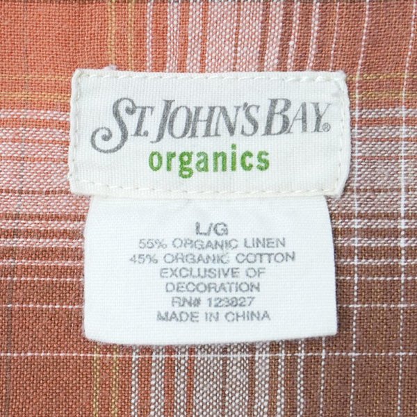 画像2: 00's ST JOHN'S BAY S/S オープンカラーシャツ "Orange Ombre Plaid" (2)