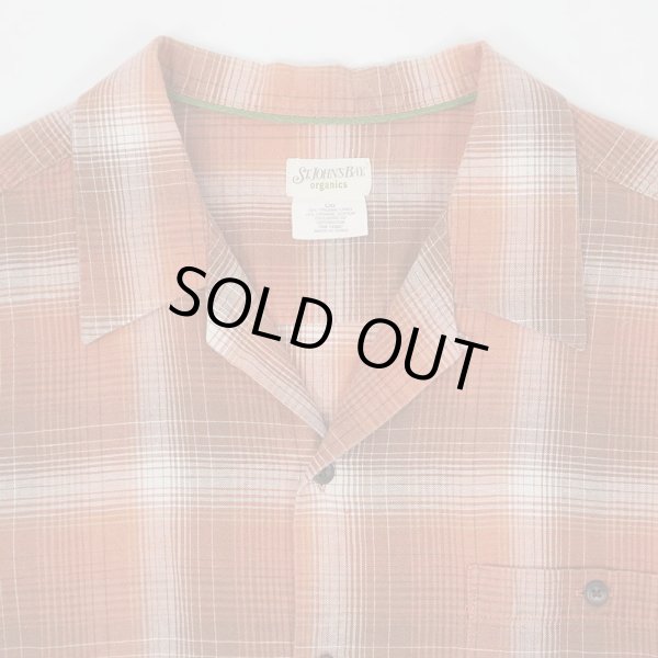 画像3: 00's ST JOHN'S BAY S/S オープンカラーシャツ "Orange Ombre Plaid" (3)