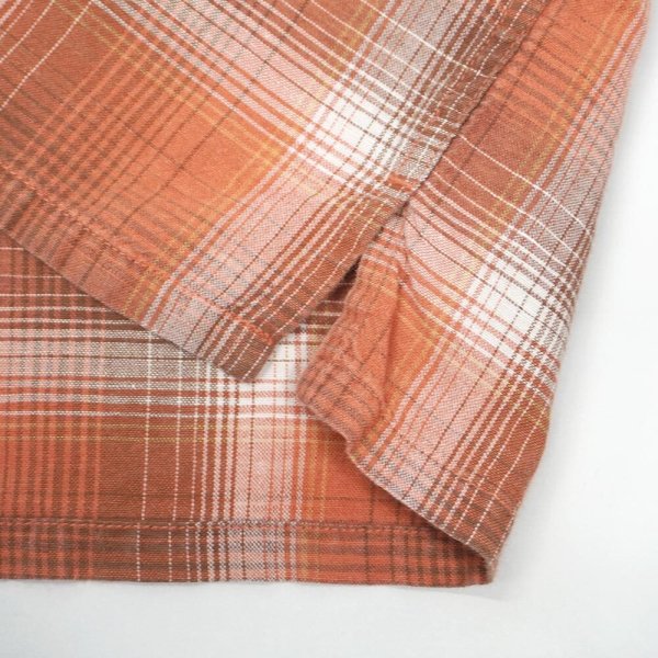 画像4: 00's ST JOHN'S BAY S/S オープンカラーシャツ "Orange Ombre Plaid" (4)
