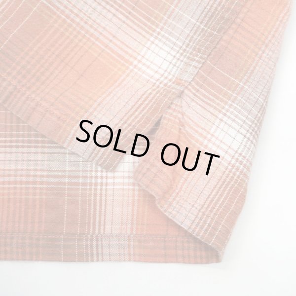 画像4: 00's ST JOHN'S BAY S/S オープンカラーシャツ "Orange Ombre Plaid" (4)