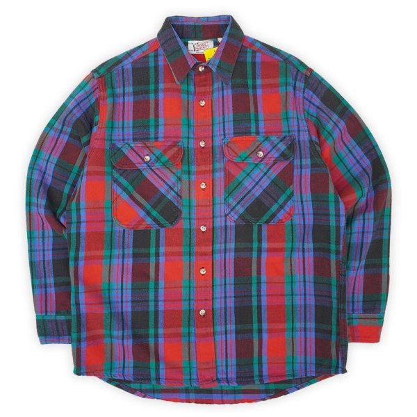 画像1: 80's PRIVATE PROPERTY ヘビーネルシャツ "MADE IN USA / Red × Black Plaid" (1)