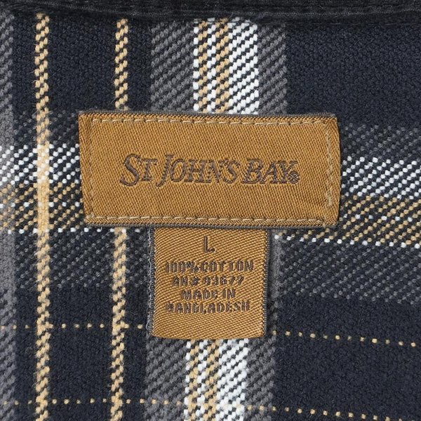 画像2: Late 90s ST JOHN'S BAY ヘビーネルシャツ "Black Ombre Plaid" (2)
