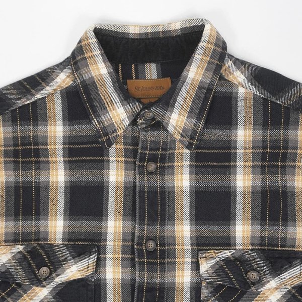 画像3: Late 90s ST JOHN'S BAY ヘビーネルシャツ "Black Ombre Plaid" (3)