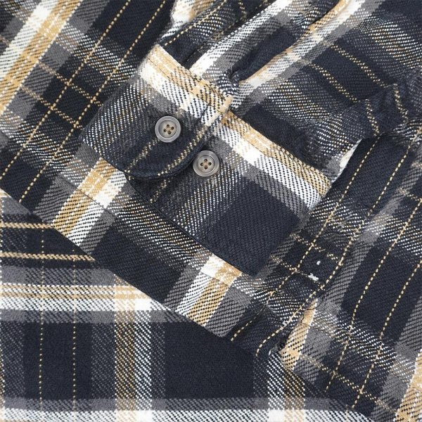 画像4: Late 90s ST JOHN'S BAY ヘビーネルシャツ "Black Ombre Plaid" (4)
