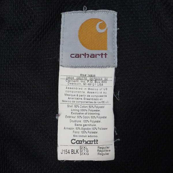 画像2: Early 00's Carhartt サーマルライナー スウェット "J154 BLK" (2)
