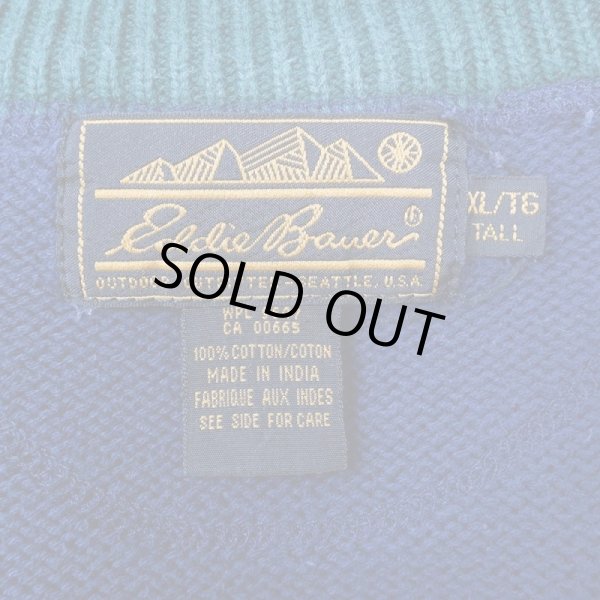 画像2: 80's Eddie Bauer コットンニット "黒タグ" (2)