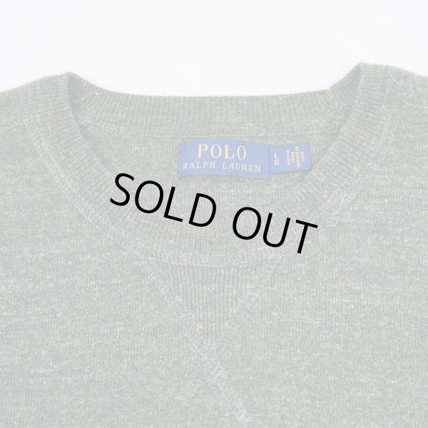 画像4: 00's Polo Ralph Lauren コットンニット "Heather Olive" (4)