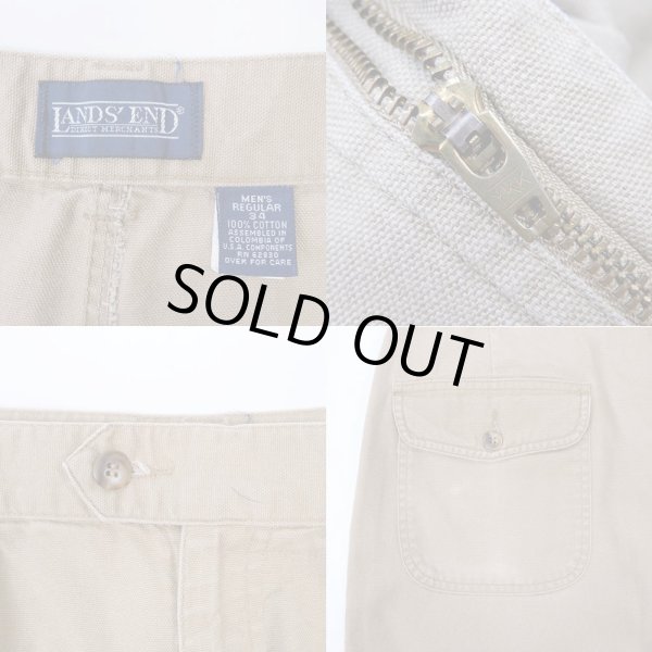 画像3: 90's LANDS' END 2タック ライトダックパンツ (3)