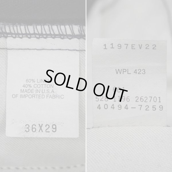 画像3: 90's DOCKERS 2タック コットンリネントラウザー "MADE IN USA / BLACK / W36 L29" (3)