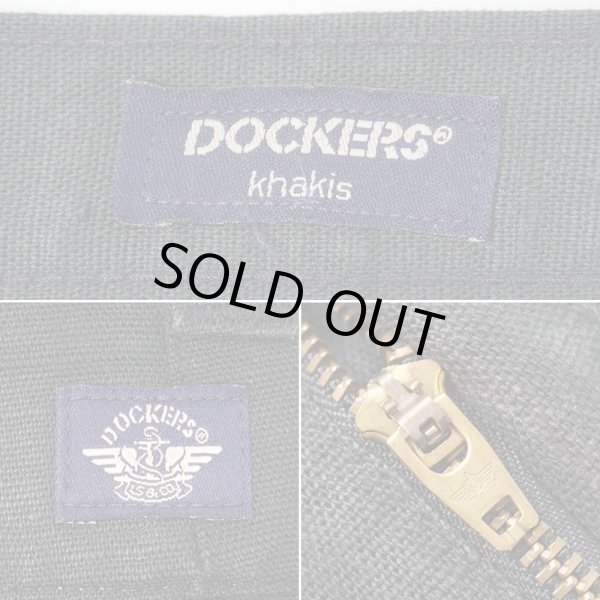 画像4: 90's DOCKERS 2タック コットンリネントラウザー "MADE IN USA / BLACK / W36 L29" (4)