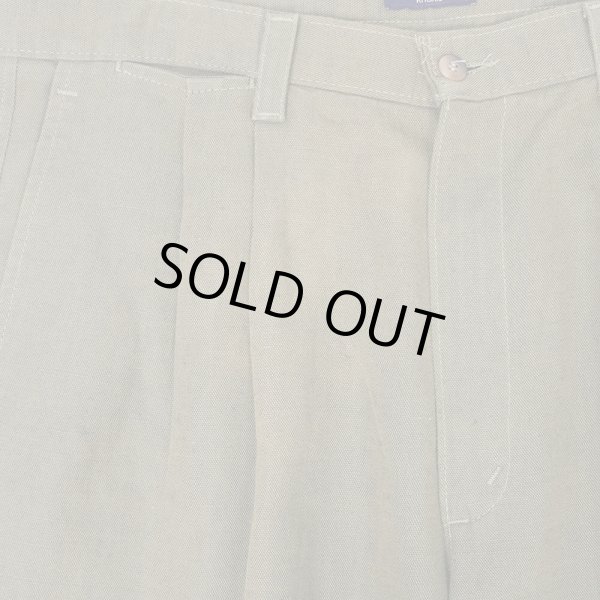画像5: 90's DOCKERS 2タック コットンリネントラウザー "MADE IN USA / OLIVE" (5)