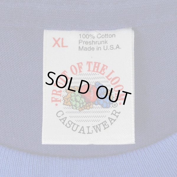 画像2: 90's Fruit of the loom フェイクレイヤードTシャツ "DEADSTOCK / NAVY × BLUE" (2)