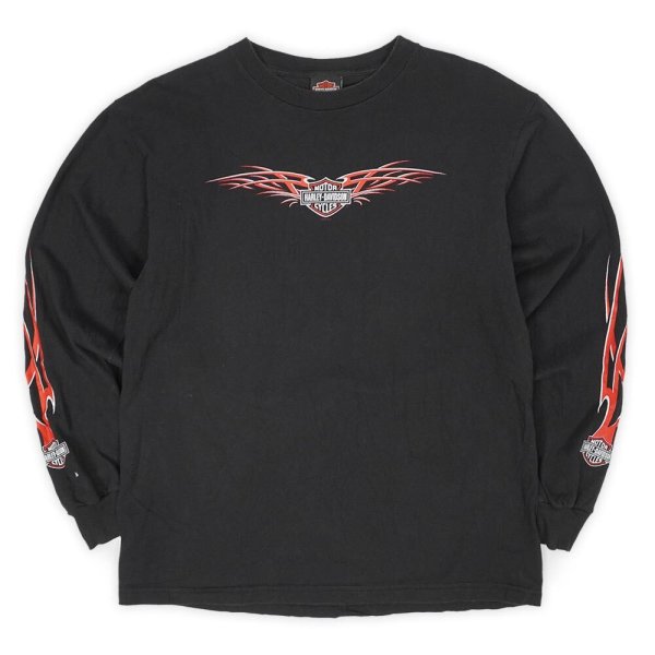 画像1: 00's HARLEY-DAVIDSON L/S 両面プリントTシャツ "MADE IN USA" (1)