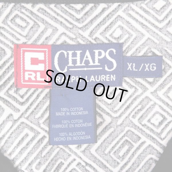 画像3: 90's CHAPS Ralph Lauren 総柄 オープンカラーシャツ “BLACK / DEADSTOCK” (3)