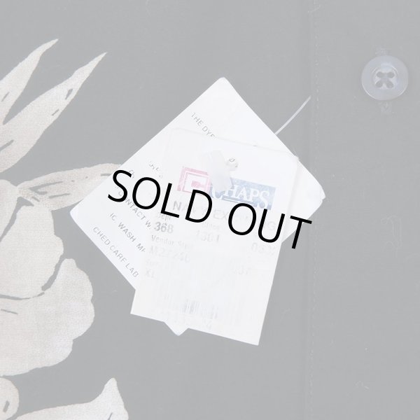 画像4: 90's CHAPS Ralph Lauren 総柄 オープンカラーシャツ “BLACK / DEADSTOCK” (4)