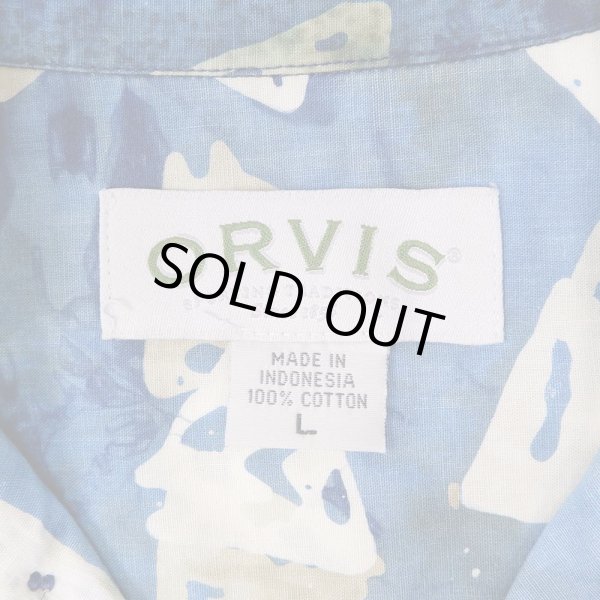 画像2: 90's ORVIS 総柄 オープンカラーシャツ (2)