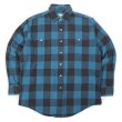 画像1: 90's ST.JOHN'S BAY ヘビーネルシャツ "Blue × Black Plaid" (1)