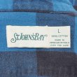 画像2: 90's ST.JOHN'S BAY ヘビーネルシャツ "Blue × Black Plaid" (2)