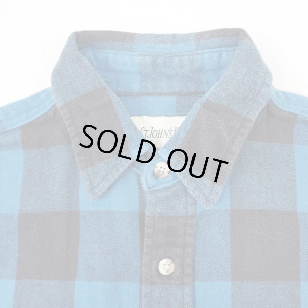 画像3: 90's ST.JOHN'S BAY ヘビーネルシャツ "Blue × Black Plaid" (3)