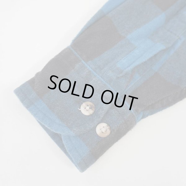 画像4: 90's ST.JOHN'S BAY ヘビーネルシャツ "Blue × Black Plaid" (4)