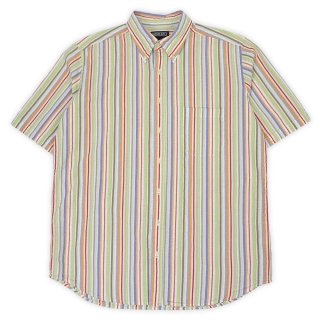 90-00's LANDS' END マルチボーダー柄 ラガーシャツmtp03192201507023