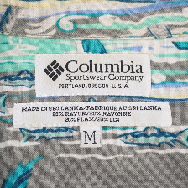 画像2: Early 00's Columbia 総柄 オープンカラーシャツ "RAYON×LINEN" (2)