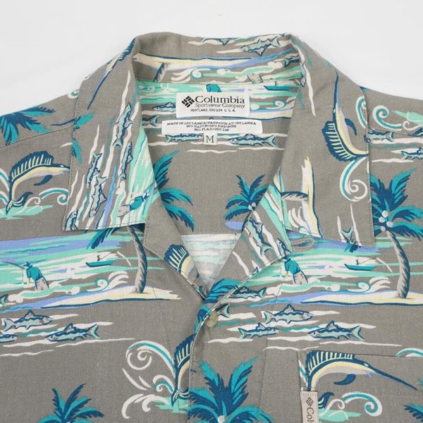 画像3: Early 00's Columbia 総柄 オープンカラーシャツ "RAYON×LINEN" (3)