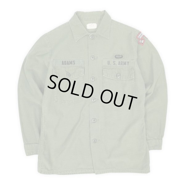 画像1: 70's US.ARMY コットンサテン ユーティリティーシャツ "size14 1/2×31" (1)