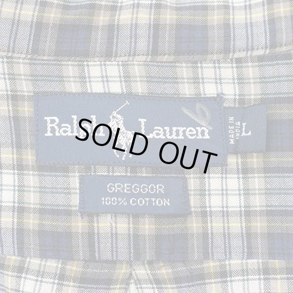 画像2: 90's Polo Ralph Lauren S/S ボタンダウンシャツ “GREGGOR / Navy Plaid” (2)