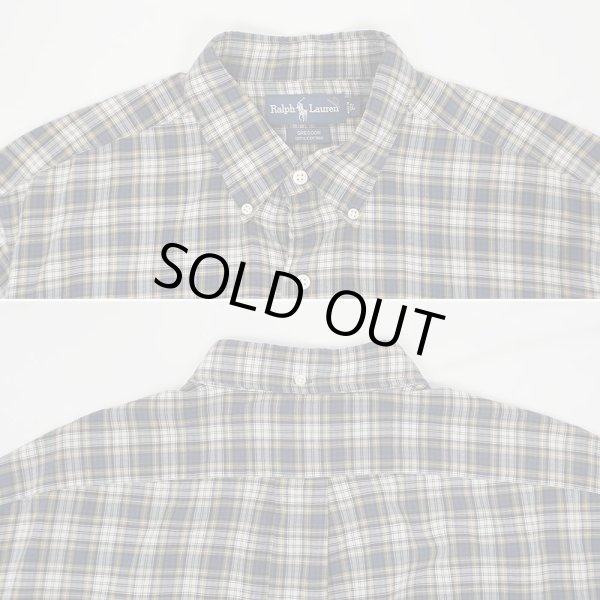 画像3: 90's Polo Ralph Lauren S/S ボタンダウンシャツ “GREGGOR / Navy Plaid” (3)