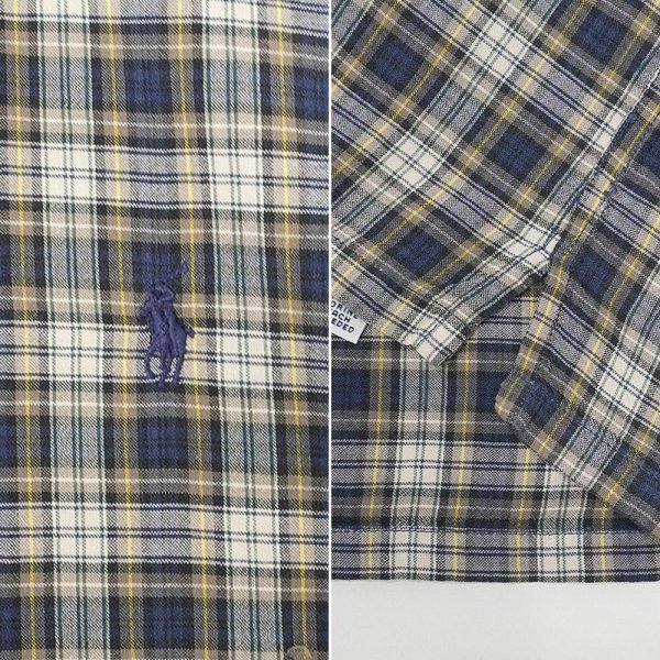 画像4: 90's Polo Ralph Lauren S/S ボタンダウンシャツ “GREGGOR / Navy Plaid” (4)