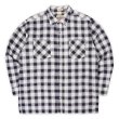 画像1: 80's SAUGATUCK プリントネルシャツ "Navy Ombre Plaid" (1)
