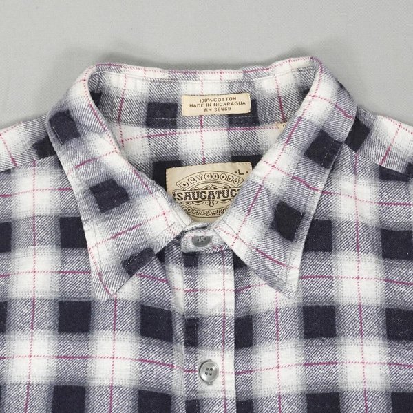 画像3: 80's SAUGATUCK プリントネルシャツ "Navy Ombre Plaid" (3)