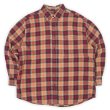 画像1: 90-00's ST.JOHN'S BAY フランネルボタンダウンシャツ "Red×Orange Ombre Plaid" (1)