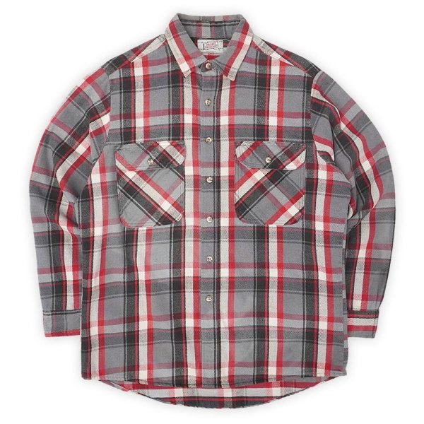画像1: 80's PRIVETE PROPERTY ヘビーネルシャツ "MADE IN USA / Gray Plaid" (1)
